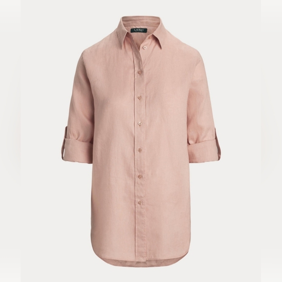 RALPH LAUREN WOMENS 100% LINEN TOP IN BLUSH SIZE XL NWT - Picture 5 of 5